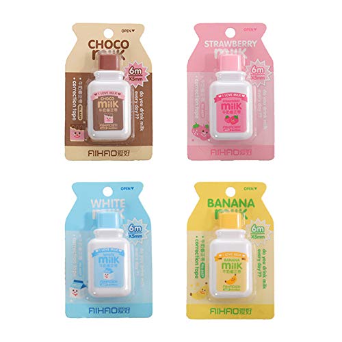 Kawaii Milch Korrekturroller 4 Stück Netter Korrekturbandmaterial Schreibwaren Schulbedarf Tragbare Korrekturband Mini Schulsachen im Büro Klasse Hausaufgaben Kawaii Milch Korrekturroller 4 Stück Netter Korrekturbandmaterial Schreibwaren Schulbedarf Tragbare Korrekturband Mini Schulsachen im Büro Klasse Hausaufgaben von BEAUTYBIGBANG
