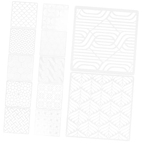 BEBEMOKO 12 Blatt Schimmel zeichnen Schablonen zum Malen Schablonen für Kunstzeitschriften Kreis Malschablonen selber machen Bastelzubehör zum Selbermachen das Haustier Weiß von BEBEMOKO