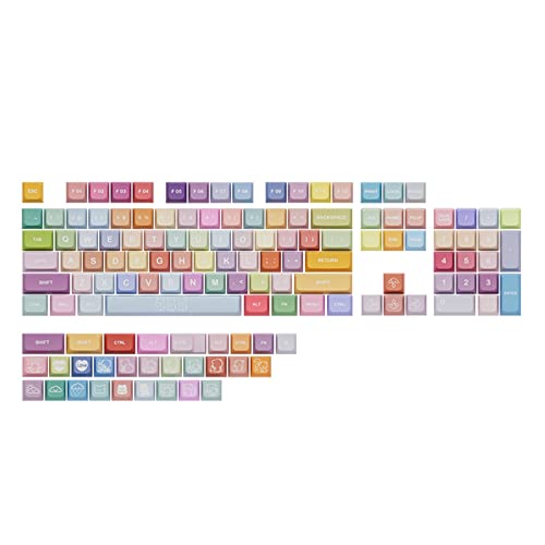 133 Tastenkappen PBT Dye-Sublimated Keycap Mechanische Tastatur XDA Profile Keycap für 61/63/64/68/82/84/87/96/98/100/104/108 133 Tastenkappen von BEBIKR