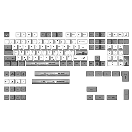 DYE SUB Mechanische Tastaturen mit 130 Tasten, XDA-Profil für Cherry MX-Schalter, Sty-PBT-Tastenkappen, XDA-Profil, DYE-SUB, englische personalisierte Tastenkappe für Cherry von BEBIKR