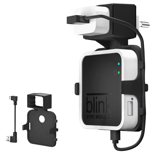 BECEMURU Outlet Wandhalterung Hunger für Blink Sync Modul 2, Halterung für Blink Außen- und Innenüberwachung mit Kabel (Schwarz 1pack) von BECEMURU