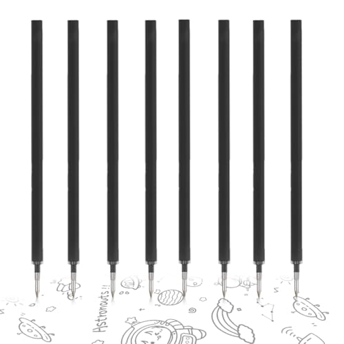 BECHS 8 Stück Radierbarer Ersatzminen- Kompatibel Mit Legami,Schwarz Erasable Gel Pen Refill Set, Stiftspitze 0,7mm,Höhe 13 cm, Einfach zu Radieren(Schwarz) von BECHS