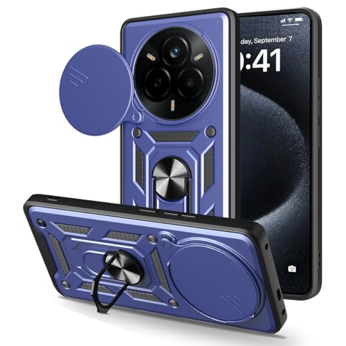 BEEJTUNY Handyhülle für Infinix Note 50 Pro 4G/Note 50 4G, Hülle Stoßfeste Bumper mit Objektiv Cover, Schutzhülle mit 360°Ringständer. Cover Case mit Magnetisch Ring. Blau von BEEJTUNY