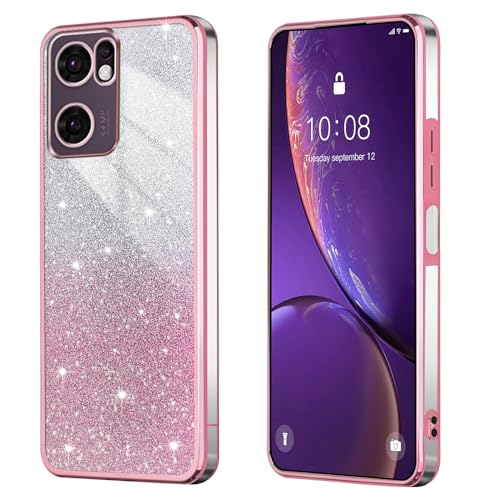 BEEJTUNY Handyhülle für Oppo Find X5 Lite/Reno 7 5G, Weiche und Schöne Hülle mit Glitzeraufkleber, Transparente Bumper Schutzhülle, Stilvolle Stoßfeste Hülle. Rosa BEEJTUNY Handyhülle für Oppo Find X5 Lite/Reno 7 5G, Weiche und Schöne Hülle mit Glitzeraufkleber, Transparente Bumper Schutzhülle, Stilvolle Stoßfeste Hülle. Rosa von BEEJTUNY