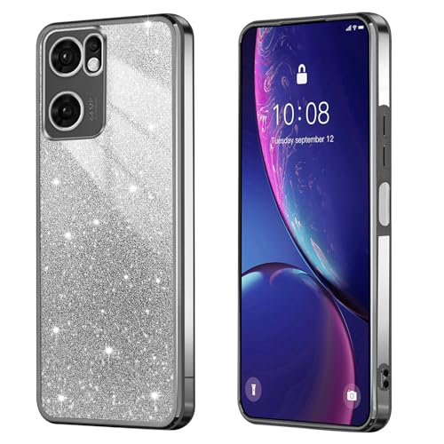 BEEJTUNY Handyhülle für Oppo Find X5 Lite/Reno 7 5G, Weiche und Schöne Hülle mit Glitzeraufkleber, Transparente Bumper Schutzhülle, Stilvolle Stoßfeste Hülle. Schwarz BEEJTUNY Handyhülle für Oppo Find X5 Lite/Reno 7 5G, Weiche und Schöne Hülle mit Glitzeraufkleber, Transparente Bumper Schutzhülle, Stilvolle Stoßfeste Hülle. Schwarz von BEEJTUNY