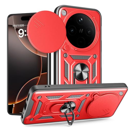 BEEJTUNY Handyhülle für Oppo Find X8 Pro, Hülle Stoßfeste Bumper mit Objektiv Cover, Schutzhülle mit 360°Ringständer. Cover Case mit Magnetisch Ring. Rot BEEJTUNY Handyhülle für Oppo Find X8 Pro, Hülle Stoßfeste Bumper mit Objektiv Cover, Schutzhülle mit 360°Ringständer. Cover Case mit Magnetisch Ring. Rot von BEEJTUNY