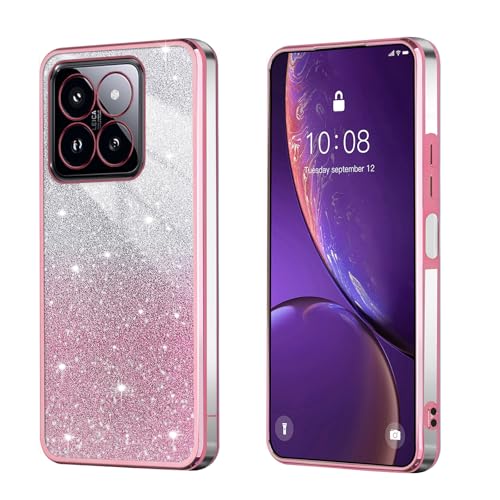 BEEJTUNY Handyhülle für Xiaomi 14T/Xiaomi 14T Pro, Weiche und Schöne Hülle mit Glitzeraufkleber, Transparente Bumper Schutzhülle, Stilvolle Stoßfeste Hülle. Rosa BEEJTUNY Handyhülle für Xiaomi 14T/Xiaomi 14T Pro, Weiche und Schöne Hülle mit Glitzeraufkleber, Transparente Bumper Schutzhülle, Stilvolle Stoßfeste Hülle. Rosa von BEEJTUNY