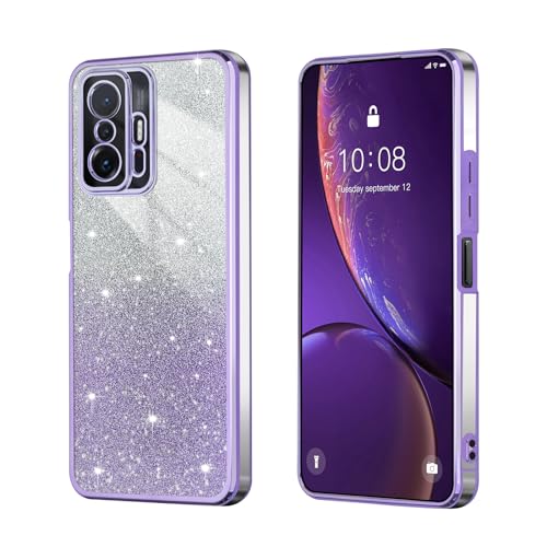 BEEJTUNY Handyhülle für Xiaomi Mi 11T 5G / Xiaomi Mi 11T Pro 5G, Weiche und Schöne Hülle mit Glitzeraufkleber, Transparente Bumper Schutzhülle, Stilvolle Stoßfeste Hülle. Lila BEEJTUNY Handyhülle für Xiaomi Mi 11T 5G / Xiaomi Mi 11T Pro 5G, Weiche und Schöne Hülle mit Glitzeraufkleber, Transparente Bumper Schutzhülle, Stilvolle Stoßfeste Hülle. Lila von BEEJTUNY