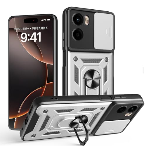 BEEJTUNY Handyhülle für Xiaomi Poco X7 Pro 5G, Hülle Stoßfeste Bumper mit Objektiv Cover, Schutzhülle mit 360°Ringständer. Cover Case mit Magnetisch Ring. Silber BEEJTUNY Handyhülle für Xiaomi Poco X7 Pro 5G, Hülle Stoßfeste Bumper mit Objektiv Cover, Schutzhülle mit 360°Ringständer. Cover Case mit Magnetisch Ring. Silber von BEEJTUNY