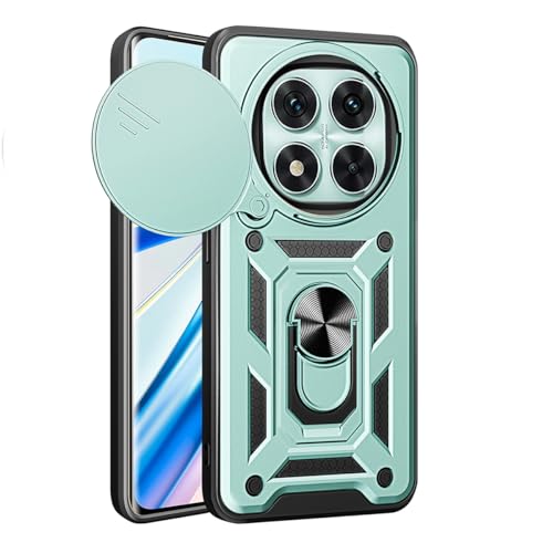 BEEJTUNY Handyhülle für Xiaomi Redmi Note 14 Pro 5G, Hülle Stoßfeste Bumper mit Objektiv Cover, Schutzhülle mit 360°Ringständer. Cover Case mit Magnetisch Ring. Grün von BEEJTUNY