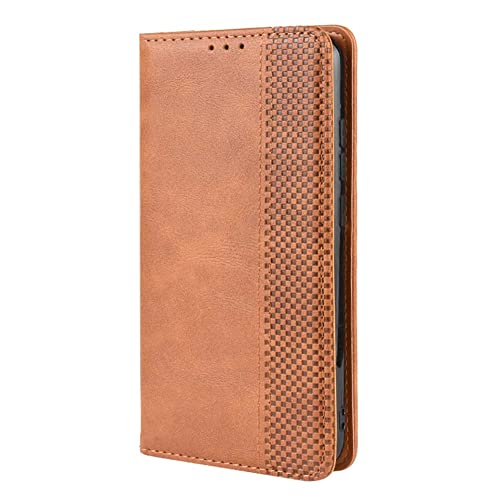 BEEJTUNY Leder Handyhülle für DOOGEE N55 Plus, Hülle Flip Wallet Funktion mit Bumper Schutzhülle, Hülle Magnetische Passform, Mit 3 Kartenfächern. Braun von BEEJTUNY
