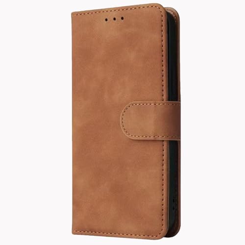 BEEJTUNY Leder Hülle für ZTE Blade V50 vita 4G, PU Handyhülle mit Hautfreundliche Textur, Stoßfeste Schutzhülle mit Magnetverschluss und Halterung. Braun von BEEJTUNY