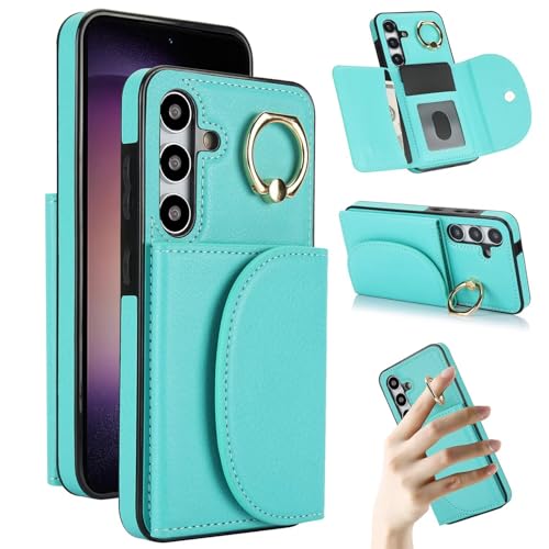 BEENTRYS Leder Handyhülle für iPhone 15 Hülle,Kartenfach Ringhalter Brieftasche Ständer RFID Blockierende Magnetverschluss Flip Case PU Stoßfeste Schutzhülle Klapphülle-Grün BEENTRYS Leder Handyhülle für iPhone 15 Hülle,Kartenfach Ringhalter Brieftasche Ständer RFID Blockierende Magnetverschluss Flip Case PU Stoßfeste Schutzhülle Klapphülle-Grün von BEENTRYS