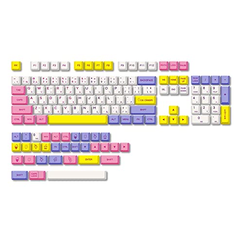 BEEOFICEPENG Eis-Tasten-Deckel-Set 135 Tasten Profil XDA Sublimation PBT Komplettes Tastendeckel für mechanische Tastatur, Japanisch von BEEOFICEPENG