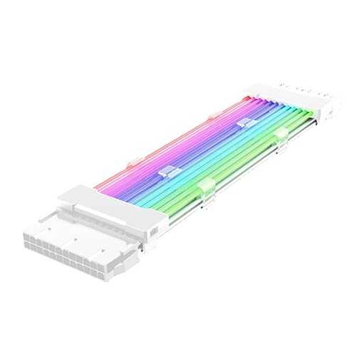 BEEOFICEPENG PC-Gehäuse PSU-Verlängerung ARGB-Kabel ATX 24PIN PCI-E GPU Neon Color Line ARGB Streamer Transfer Grafikkarte Stromkabel Einfach zu Verwenden von BEEOFICEPENG
