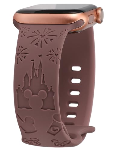 BEEXI Cartoon Gravierte Armband Kompatibel mit Apple Watch Armband 41mm 38mm 40mm Damen Herren, Silikon Blume Fancy Cute Design Sport Armbänder für iWatch Serie 9/8/7/6/5/4/3/2/1/SE von BEEXI