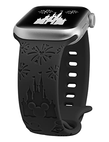 BEEXI Cartoon Gravierte Armband Kompatibel mit Apple Watch Armband 41mm 38mm 40mm Damen Herren, Silikon Blume Fancy Cute Design Sport Armbänder für iWatch Serie 9/8/7/6/5/4/3/2/1/SE von BEEXI