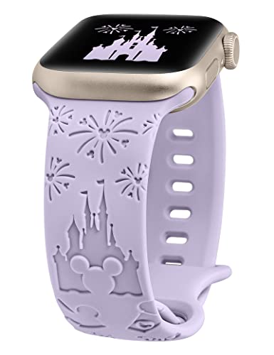 BEEXI Cartoon Gravierte Armband Kompatibel mit Apple Watch Armband 42mm 44mm 45mm 49mm Damen Herren, Silikon Blume Cute Design Sport Armbänder für iWatch Ultra 2/Serie 9/8/7/6/5/4/3/2/1/SE/Ultra von BEEXI