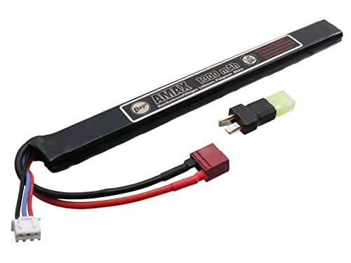 Begadi 'AMAX' LiPo Akku 7,4V 1300mAh 25C Slim/AK Single Stick mit Dean & Adapter zu Mini TAM -weiß von BEGADI