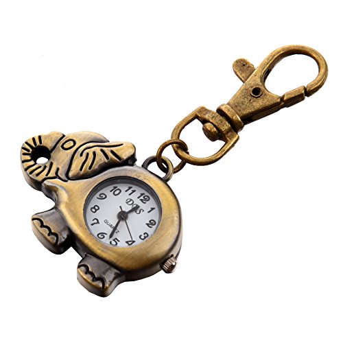 BEIEM Schlüsselanhänger mit Anhänger für Uhr, Elefant, Hummerhaken, bronze von BEIEM
