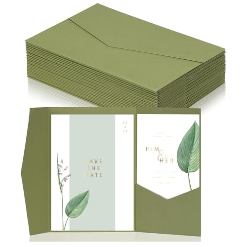 BEIMEIII 25 Stück Pocketfold Karte Pocketfold Umschläge Grün Karten Salbeigrün Einladungskarten für Hochzeit Dankeskarten Hochzeitskarte Geburtstagseinladungen BEIMEIII 25 Stück Pocketfold Karte Pocketfold Umschläge Grün Karten Salbeigrün Einladungskarten für Hochzeit Dankeskarten Hochzeitskarte Geburtstagseinladungen von BEIMEIII