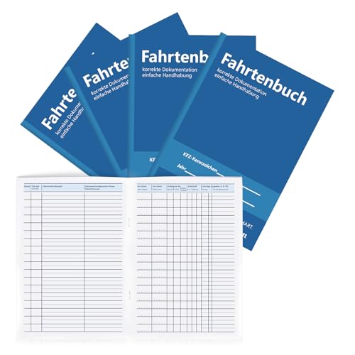 4 Stück Fahrtenbuch 40 Seiten Fahrtenbücher A5 Fahrtenbuch Pkw Fahrtenbuch Lkw Finanzamt Anerkannt zur Trennung Geschäftlicher und Privater Fahrten von BEIMEIII