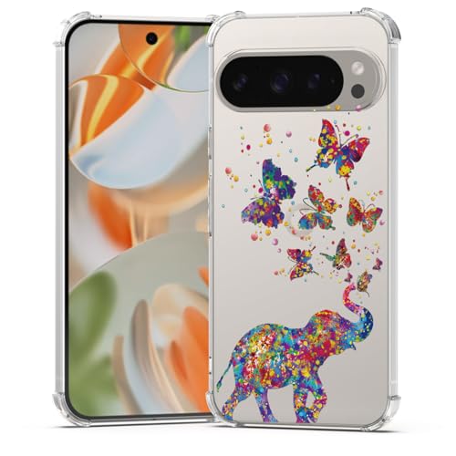 BEIMEITU Schutzhülle für Google Pixel 9 Pro, Motiv: Schmetterling, Elefant, niedlich, weich, für Mädchen, Schmetterling-Design, stoßfest, für Kinder, transparent, für Google Pixel 9 Pro BEIMEITU Schutzhülle für Google Pixel 9 Pro, Motiv: Schmetterling, Elefant, niedlich, weich, für Mädchen, Schmetterling-Design, stoßfest, für Kinder, transparent, für Google Pixel 9 Pro von BEIMEITU
