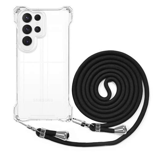 BEIMEITU Schutzhülle für Samsung Galaxy S24 Ultra, Crossbody-Seil, stoßfest, mit verstellbarem Umhängeband, transparentes Polycarbonat, Umhängeband, Handyhülle für Samsung Galaxy S24 Ultra, Mädchen von BEIMEITU