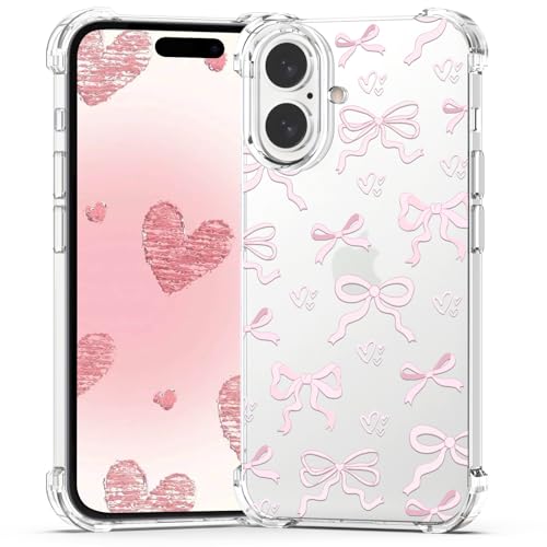BEIMEITU Schutzhülle für iPhone 16 Plus mit Schleifen-Motiv, vier Ecken, stoßfestes Design, weich, schlank, schützend, rosa Handyhülle für iPhone 16 Plus Damen BEIMEITU Schutzhülle für iPhone 16 Plus mit Schleifen-Motiv, vier Ecken, stoßfestes Design, weich, schlank, schützend, rosa Handyhülle für iPhone 16 Plus Damen von BEIMEITU