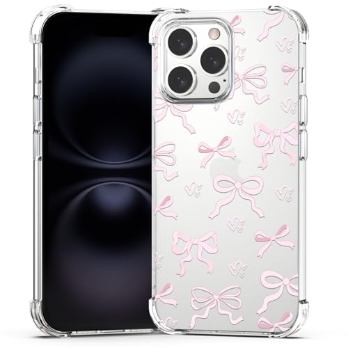 BEIMEITU Schutzhülle für iPhone 16 Pro mit Schleife, Schleife, vier Ecken, stoßfestes Design, weich, schlank, schützend, rosa Handyhülle für iPhone 16 Pro Damen BEIMEITU Schutzhülle für iPhone 16 Pro mit Schleife, Schleife, vier Ecken, stoßfestes Design, weich, schlank, schützend, rosa Handyhülle für iPhone 16 Pro Damen von BEIMEITU