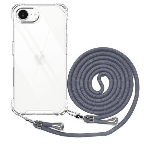 BEIMEITU Schutzhülle mit Umhängeband für iPhone 16E, transparent, schützende Handyrückseite mit verstellbarem Umhängeband, transparent, Polycarbonat, Crossbody-Telefonhülle für iPhone 16E, Seil BEIMEITU Schutzhülle mit Umhängeband für iPhone 16E, transparent, schützende Handyrückseite mit verstellbarem Umhängeband, transparent, Polycarbonat, Crossbody-Telefonhülle für iPhone 16E, Seil von BEIMEITU