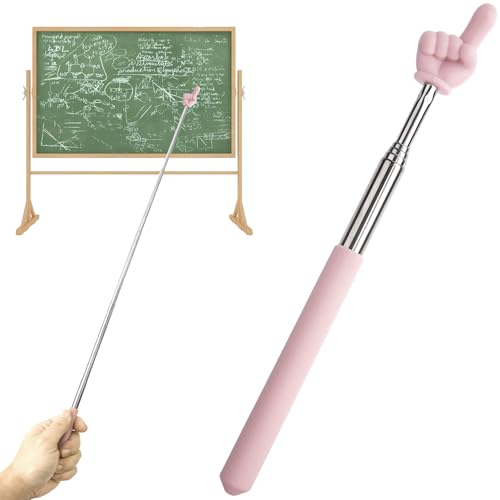 BEIQIYA Einziehbare Lehrpointer-Sticks, bunte, ausziehbare Handführungsstäbe zum Lesen, Fingerspitzenstäbchen, Schulklassenzimmer, Zubehör für Studenten, Lehrer, Rosa von BEIQIYA