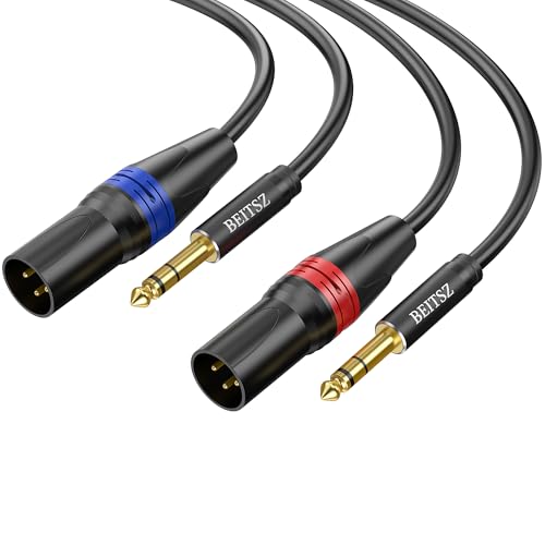 BEITSZ XLR auf Klinke 6,35mm Mikrofonkabel,Balanced Stereo 1/4 Zoll TRS Stecker auf XLR Stecker für Mixer, Mikrofone, DJ, Heimkinogeräte, Bühne (3M,2Pack) BEITSZ XLR auf Klinke 6,35mm Mikrofonkabel,Balanced Stereo 1/4 Zoll TRS Stecker auf XLR Stecker für Mixer, Mikrofone, DJ, Heimkinogeräte, Bühne (3M,2Pack) von BEITSZ