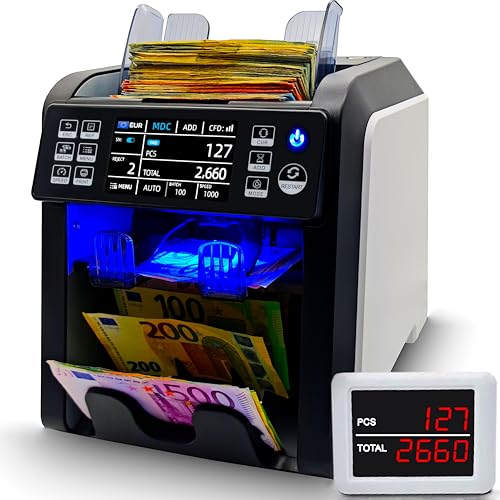 BEITZ BS-950 | Geldzählmaschine | Wertzähler | gemischte Banknoten Zähler | Summenzähler | Geldprüfer | Geldzählmaschine für Scheine | Geldzähler | echtheitsprüfung | EUR/USD/PLN/CZK/CHF/DKK von BEITZ