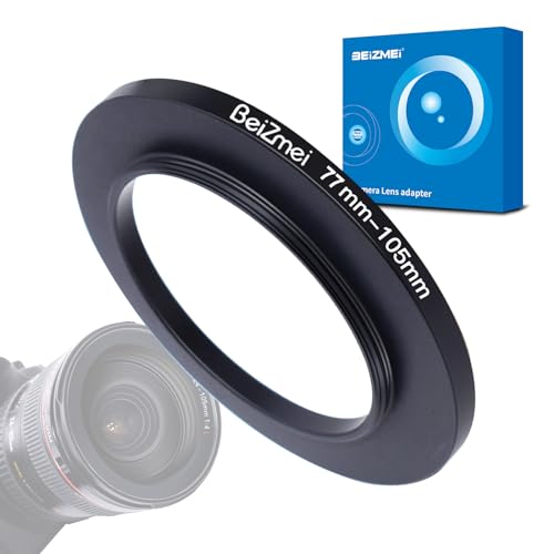77mm auf 105mm Filteradapter von,kompatibel mit Allen 77mm Objektiven mit 105mm UV,ND,CPL, Filter, 77mm Objektiv bis 105mm Kamerafilter (77-105mm) von BEIZMEI