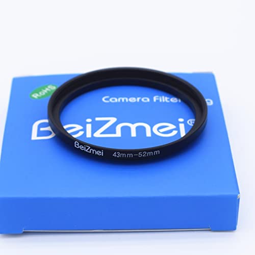 Filter Adapter von 43 mm auf 52 mm, kompatibel mit allen 43 mm, Objektiv mit 52 mm, UV, ND, CPL, Filter, 43 mm Objektiv zu 52 mm, Kamerafilter (43-52 mm) von BEIZMEI