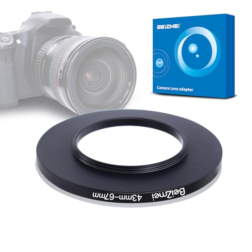 Filter Adapter von 43 mm auf 67 mm, kompatibel mit Allen 43 mm, Objektiv mit 67 mm, UV, ND, CPL, Filter, 43 mm Lens to 67 mm Kamera, Filter (43-67 mm) von BEIZMEI