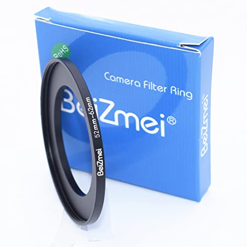 Filter Adapter von 52 mm auf 62 mm kompatibel mit allen 52 mm Objektiven 62 mm UV, ND, CPL, Filter, 52 mm Lens to 62 mm Kamera Filter (52-62 mm) von BEIZMEI