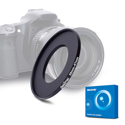 Filter Adapter von 55 mm auf 67 mm, kompatibel mit Allen 55 mm, Objektiv mit 67 mm, UV, ND, CPL, Filter, 55 mm Objektiv zu 67 mm, Kamerafilter (55-67 mm) von BEIZMEI