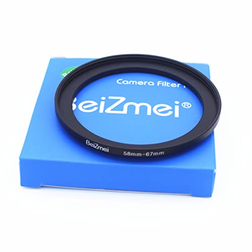 Filter Adapter von 58 mm auf 67 mm, kompatibel mit allen 58 mm, Objektiv mit 67 mm, UV, ND, CPL, Filter, 58 mm Objektiv zu 67 mm, Kamerafilter (58-67 mm) von BEIZMEI