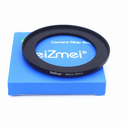 Filter Adapter von 62 mm auf 82 mm kompatibel mit allen 62 mm Objektiven mit 82 mm UV, ND, CPL, Filter, 62 mm Objektiv zu 82 mm Kamerafilter (62-82 mm) von BEIZMEI