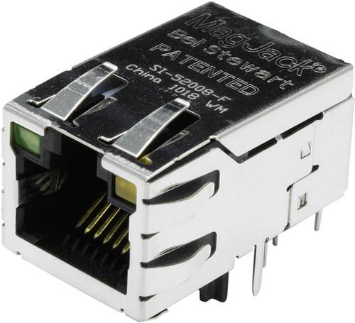 BEL Stewart Connectors SI-52008-F MagJack 10/100Base-TX PoE 4 Übertrager mit LEDs SI-52008-F Buchse BEL Stewart Connectors SI-52008-F MagJack 10/100Base-TX PoE 4 Übertrager mit LEDs SI-52008-F Buchse von BEL Stewart Connectors