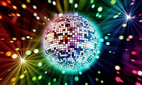 BELECO Disco-Partyhintergrund, 2.1x1.5 m, Stoff im Vintage-Stil, 70er-/80er-/90er-Jahre, Discokugel für Nachtclub, Neonmusik, Erwachsene, Geburtstag, Let's Glow Crazy Backdrop, Studio-Requisiten von BELECO