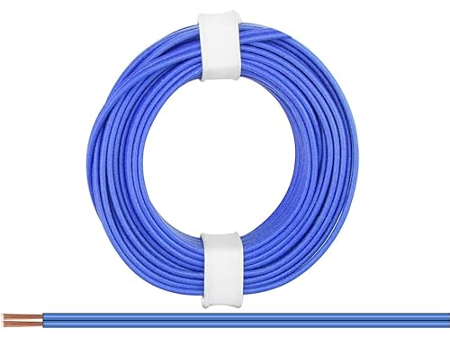 BELI-BECO L218/5 Kabel - Kupferlitze 2 x 0,14 mm² (2x18x0,10mm) - Zwillingsleitung - 5 m Ring (Blau) von BELI-BECO