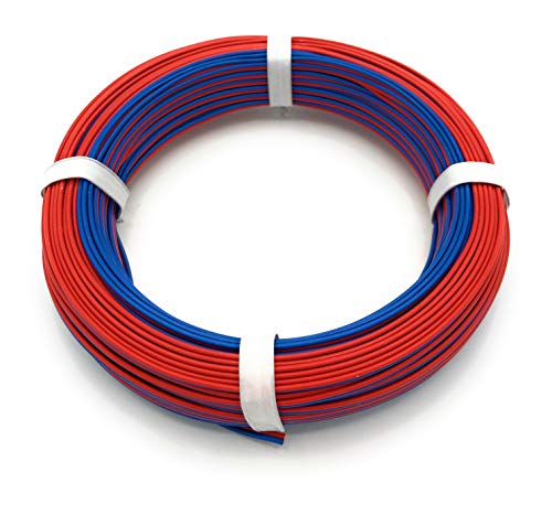 BELI-BECO L2218/25 Kabel - Kupferlitze 2 x 0,14 mm² (1x18x0,10 mm) - Zwillingsleitung - 25 m Ring (Rot-Blau) von BELI-BECO