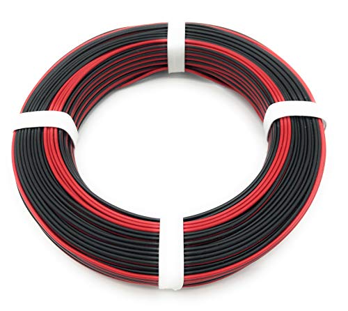 BELI-BECO L2218/25 Kabel - Kupferlitze 2 x 0,14 mm² (1x18x0,10 mm) - Zwillingsleitung - 25 m Ring (Rot-Schwarz) von BELI-BECO