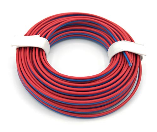 BELI-BECO L2218/5 Kabel - Kupferlitze 2 x 0,14 mm² (1x18x0,10 mm) - Zwillingsleitung - 2-adrig - 5 m Ring (Rot-Blau) von BELI-BECO