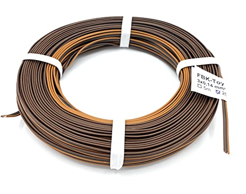 BELI-BECO L318/25 Kabel - Kupferlitze 3 x 0,14 mm² (1x18x0,10 mm) - Drillingsleitung - 25 m Ring (Fleischmann-Farben: Hellbraun-Schwarz-Dunkelbraun) von BELI-BECO