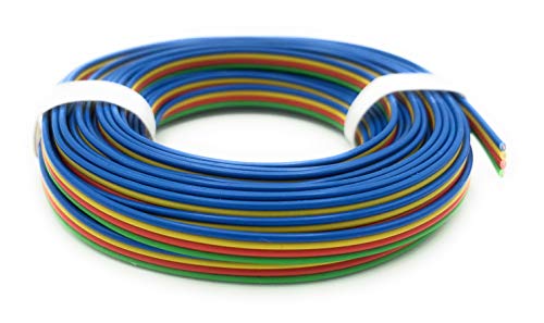BELI-BECO L418/5 Kabel - Kupferlitze 4 x 0,14 mm² - Flachleitung 4-adrig - 4-Farben: Blau, Gelb, Rot, Grün - RGB - 5 m Ring von BELI-BECO