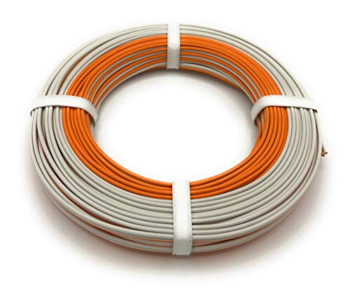 BELI-BECO YL6220 Kabel - Kupferlitze 2 x 0,5 mm² (2x16x0,20 mm) - Zwillingsleitung - 20 m Ring (Weiß-Orange) von BELI-BECO